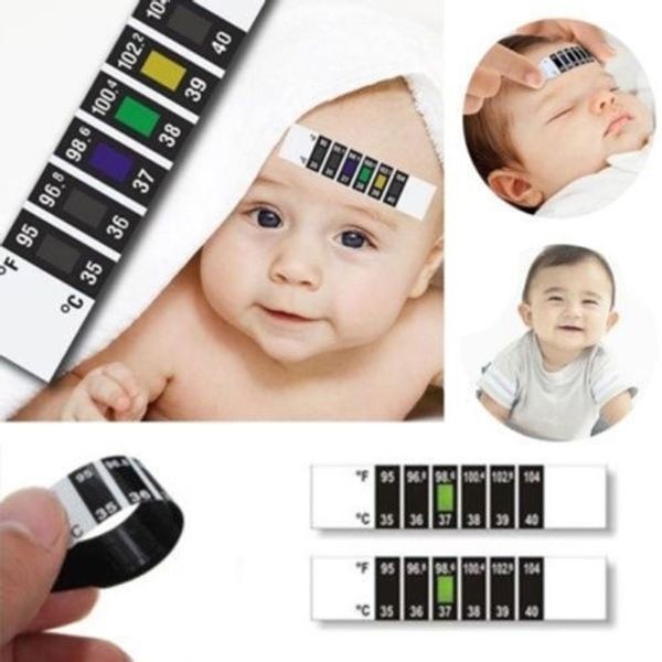 

10pcs baby kids forehead strip head thermometer fever body temperature test safe