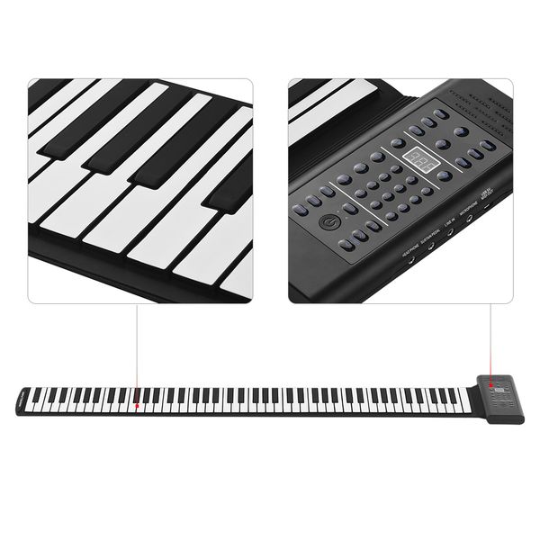 

88 клавиш портативный roll up piano электронные клавиатуры кремний встроенная стереосистема 1000ma литий-ионный аккумулятор поддержка