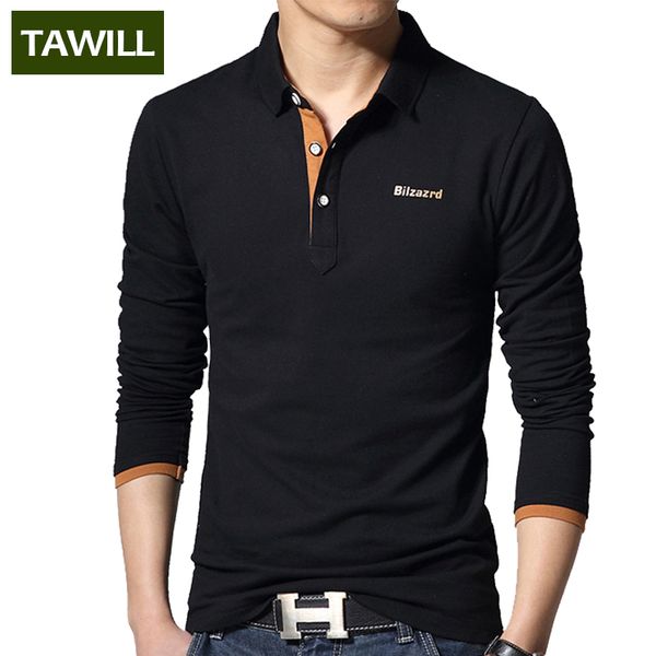 

Tawill Slim Casual Polo Shirt Men Letter Turn -Down Collar Cotton Long -Sleeve Men 'S Polo 2016 New Arrival Asian Size L -5xl T102