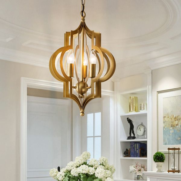Designer Room Golden Led Pendant Lamp Light Foyer Dinning Living Kitchen Hanging Copper Brass Color Lights For