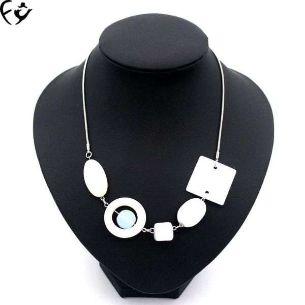 

european and american fashion shell beads white national style short necklace, Golden;silver