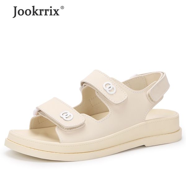 

jookrrix 2020 women summer lady genuine leather shoes for female fashion platform shoes women comfortable soft sandals zs2381, Black