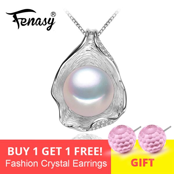 

fenasy charm shell design pearl jewelry pearl necklace pendant 925 sterling silver jewelry fashion necklaces for women 2019 new