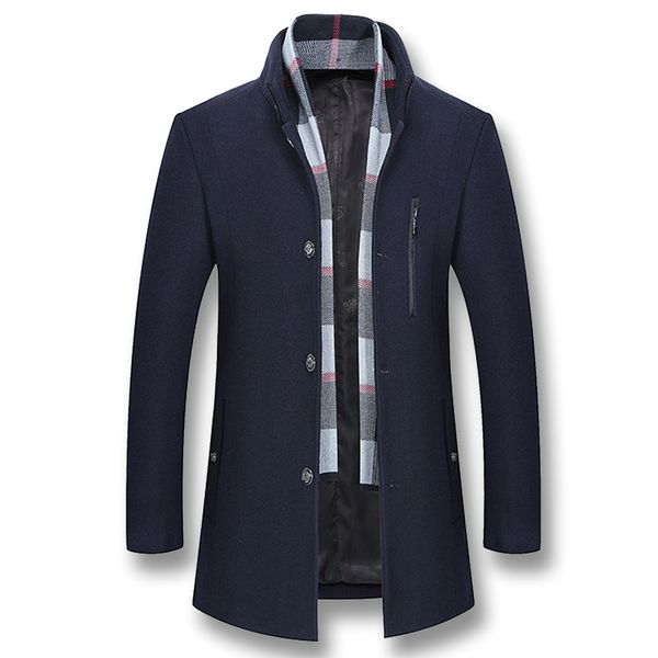 

men winter autumn woolen jackets coats male casual fashion slim fit large size solid color jackets, Black;brown