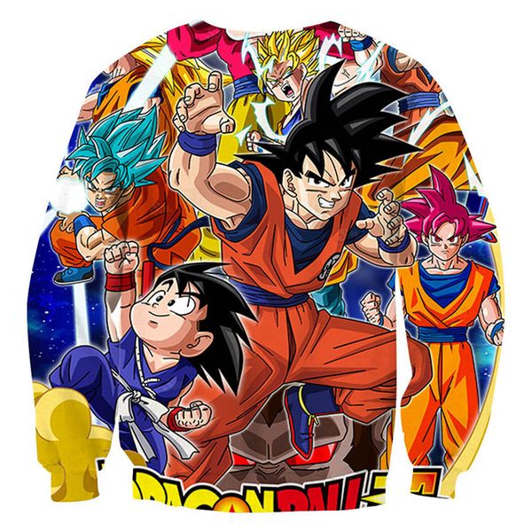

goku anime o-neck men sweatshirts 3d print tracksuit warm casual style long sleeves drop ship pullovers, Black
