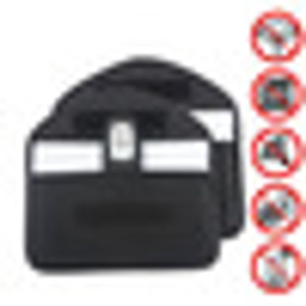 

faraday pouch keyless 2pcs entry bags car fob key guard anti-theft prevention rfid shielding case black wallet