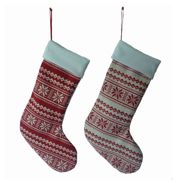 

christmas stocking santa claus sock burlap gift holder christmas tree decoration new year gift candy bags