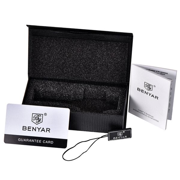 

original brand benyar watch box gift box paper boxes&packaging windowed relogio cajas para, Slivery;brown