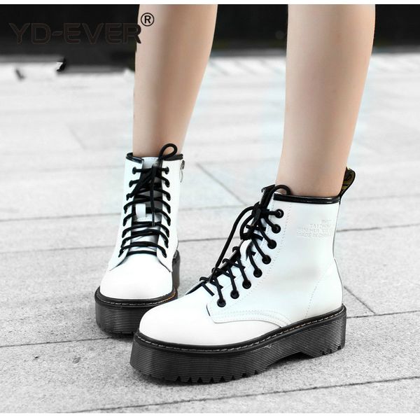 

women warm plush autumn ankle snow boots casual lace up low heels female platform shoes ladies motorcycle short botas fashion, Black