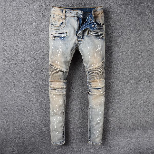 

2020 fw new arrival brand designer men denim jeans embroidery pants fashion holes trousers size 28-36, Blue
