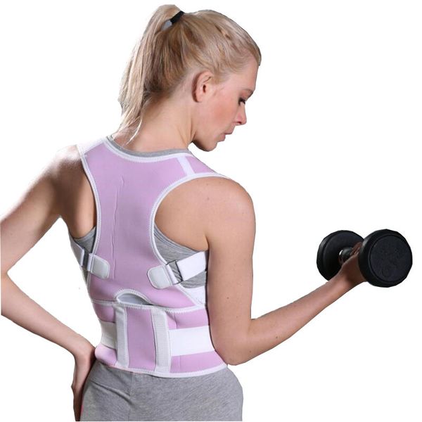 

health care orthopedic corset therapy scoliosis kyphosis neoprene posture corrector humpback plate back, Black;blue