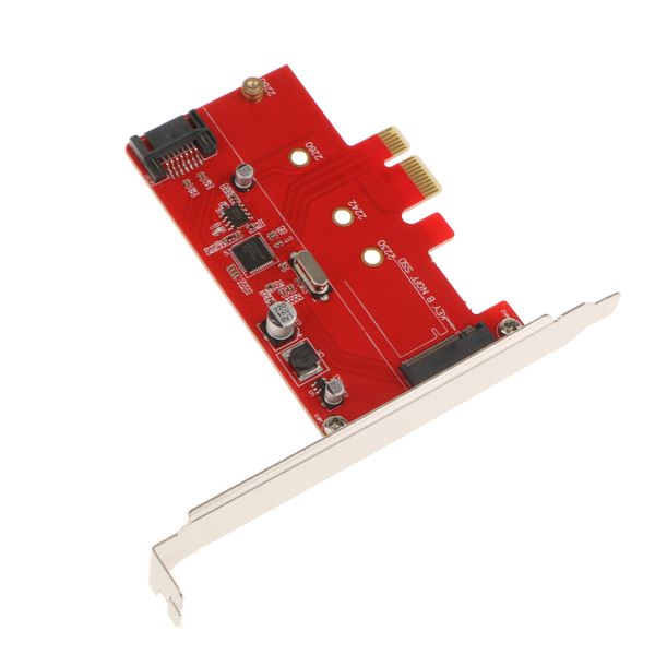 

pci-e express2. 0 to ngff m. 2 b key ssdsataiii combo adapter converter red