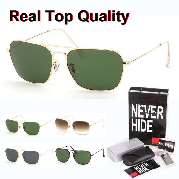 

3136 brand sunglasses for men women alloy frame gradient glass lens oculos de sol with original box, accessories, everything, White;black