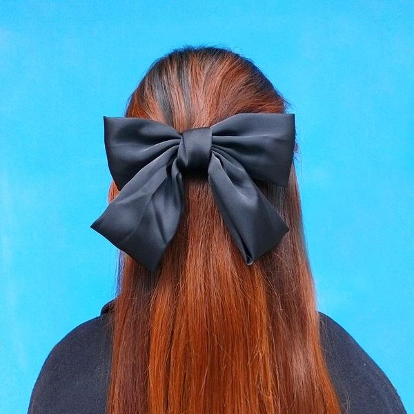 

lalynnly solid color hair clips women girls jewelry bowknot hairpin brocade cloth hair accessories party wedding headwear f20501, Golden;white