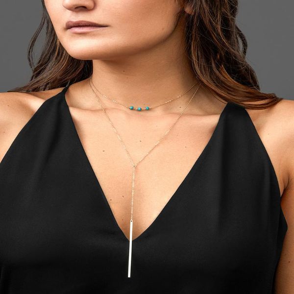 

2020 new elegant natural stone necklace boho style fashion personality tassel jewelry girl wedding gift, Silver