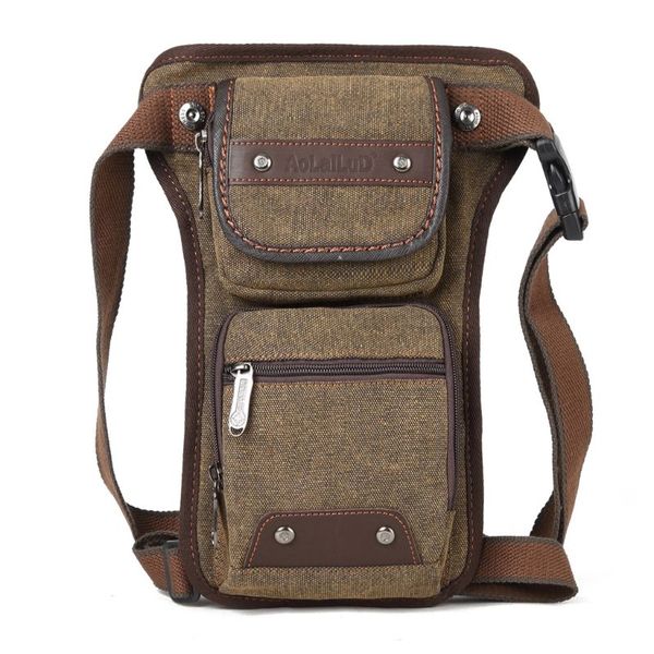 

men motorcycle rider canvas drop leg bag portable belt waist fanny pack x7xc