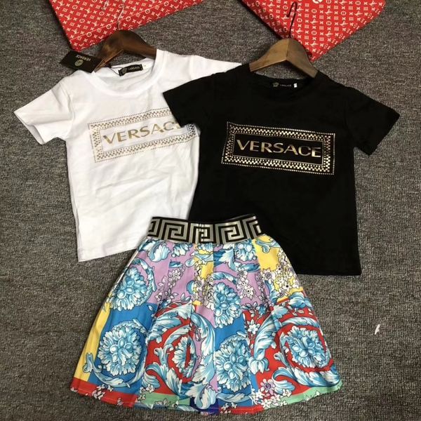 

2020 fashion new summer girls girls short sleeve dress child cute dress baby clothing set childrens clothes children's dresses 1216, White