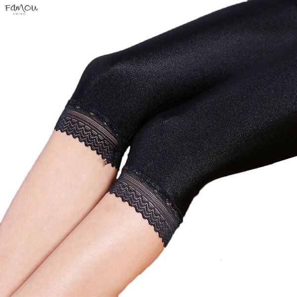 

Summer Women Lady 5Xl Plus Size Knee Length Capris Slim Fitted Skinny Lace Short Legging Big Size Mujer Shiny Trouser