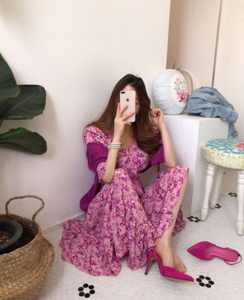 

chic лето женщины печати midi шифоновое платье тонкий элегантный midi платье элегантный runway платья платье, White;black