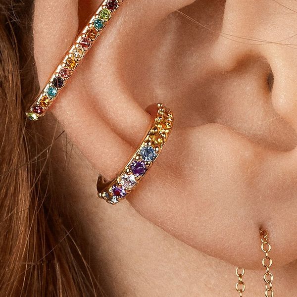 

Bohemia Copper CZ Earcuff Clip on Earrings for Women Fashion Wedding Party Small Cute Ear Cuff Charm Statement Clips Jewelry