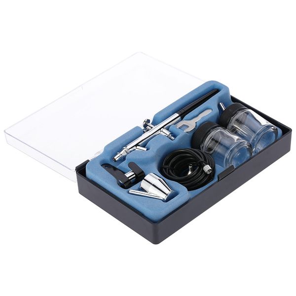 

siphon feed dual action 0.35mm airbrush kit spray tool air brush for makeup cake art painting temporary body with a complete t