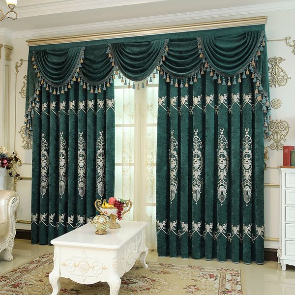 

fashion european high-end xuenier shade embroidery curtains for living dining room bedroom