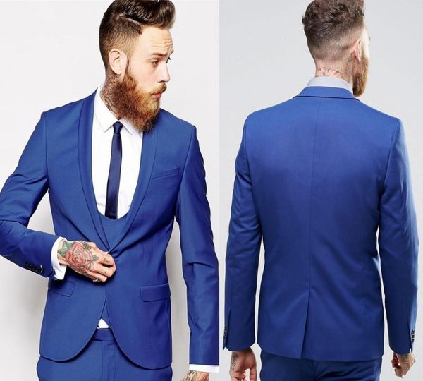 

real blue 3 pieces men wedding suits slim fit suit tailor made suit men tuxedo groom suit ( jacket+pants+tie+vest, Black;gray