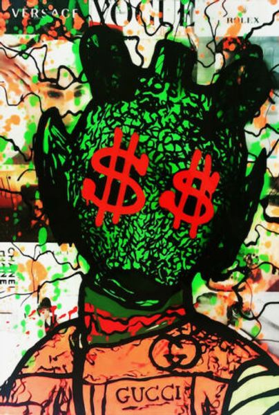 

alec monopoly oil painting on canvas graffiti art money alien home decor handpainted &hd print wall art pictures 191101