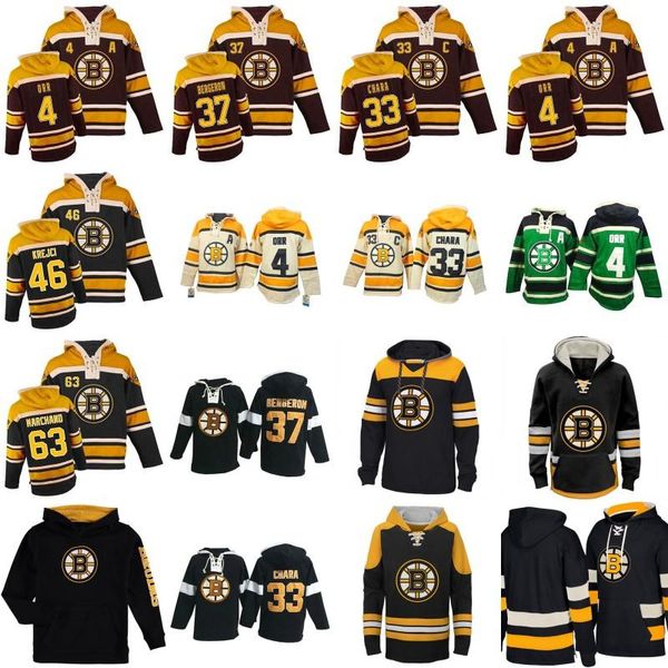 

mens womens youth boston bruins hoodies jersey 4 bobby orr 37 patrice berg eron 46 david krejci 63 brad marchand custom hockey jerseys, Black;red