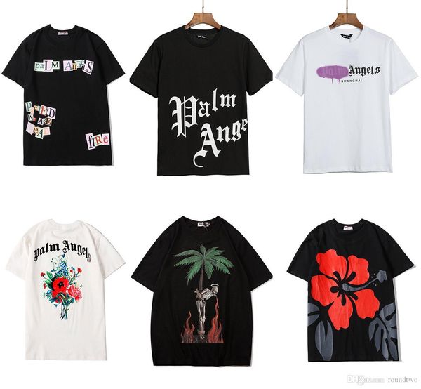

20ss summer print t shirt men women palm couple summer casual street t-shirt designer angles t shirt breathable short sleeve, White;black
