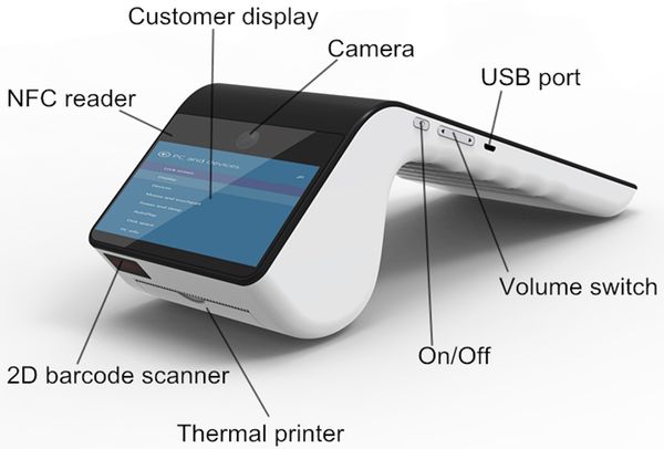 

small ticket printer mobile barcode scanner card reader pos 7003