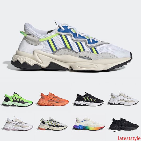 

2019 pride 3m reflective xeno ozweego for men women casual shoes neon green solar yellow halloween tones core black trainer sports sneakers