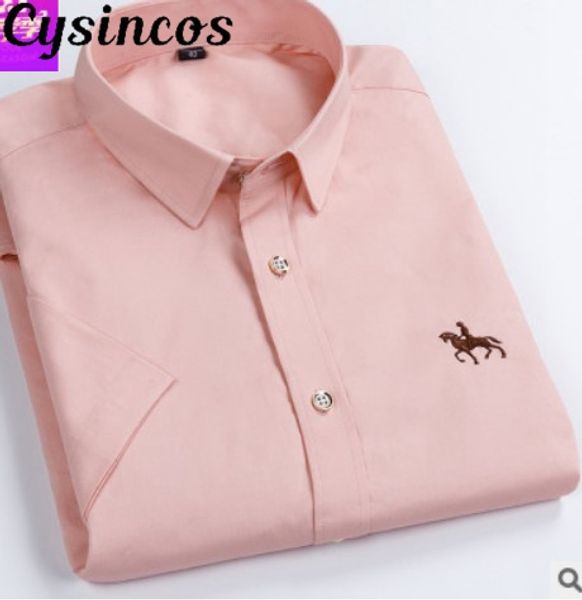 

cysincos 2019 mens long sleeve solid dress shirt left chest pocket high-quality male casual regular-fit button down shirts, White;black