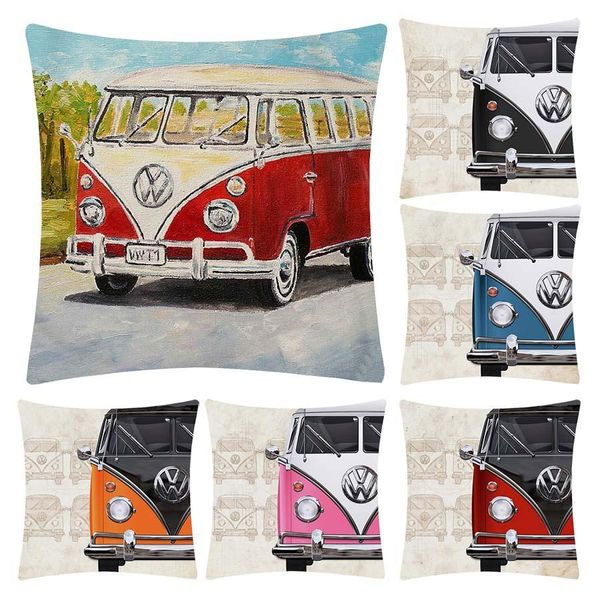 

bus design cushion cover 9 styles polyester home decor throw pillow case 45x45cm living room home decoration