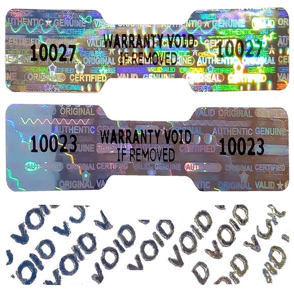 

one time use void hologram self adhesive seal sticker
