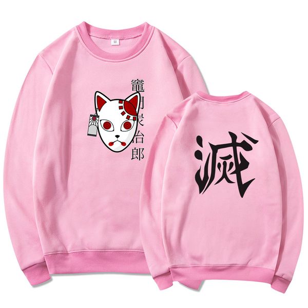 

demon slayer costume sweatshirt harajuku tanjiro kamado hoodies multicolor plus size sudadera hombre, Black