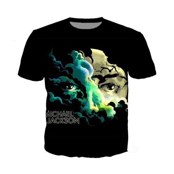 

new king of rock and roll michael jackson t shirt men women funny 3d print summer short sleeve o neck crewneck casual a74, White;black