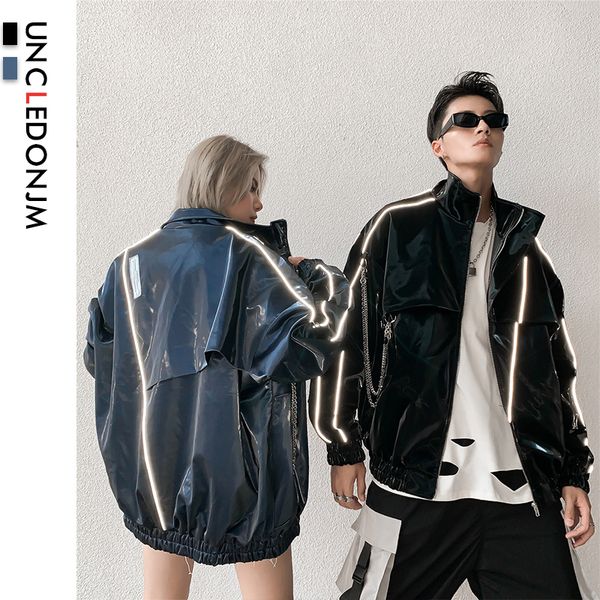 

uncledonjm patchwork autumn winter casual zipper pu leather jacket motorcycle leather jacket mens jackets and coats 1982, Black