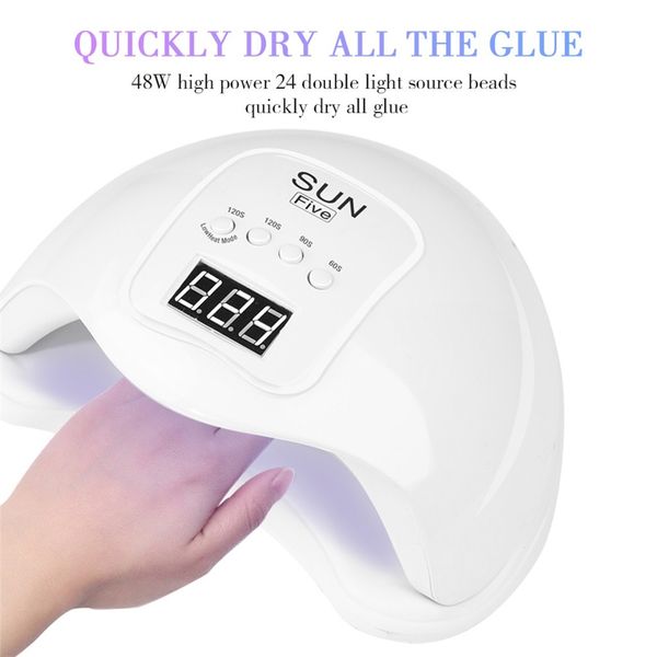 

48w led nail lamp with 24 pcs leds uv lamp for manicure gel nail dryer drying polish auto sensor manicure tools