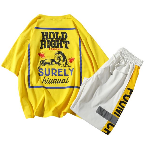 

2020 new arrival men's fashion tracksuits mens summer two-piece track suit casual male active leisure suits 4 colors size -3xl, Gray