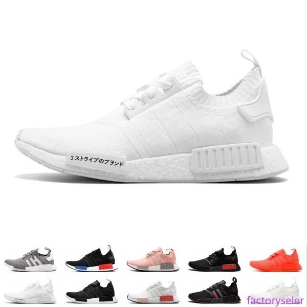 

nmd r1 og primeknit running shoes classic triple red black men women sport shoes designer sneakers trainers size36-44