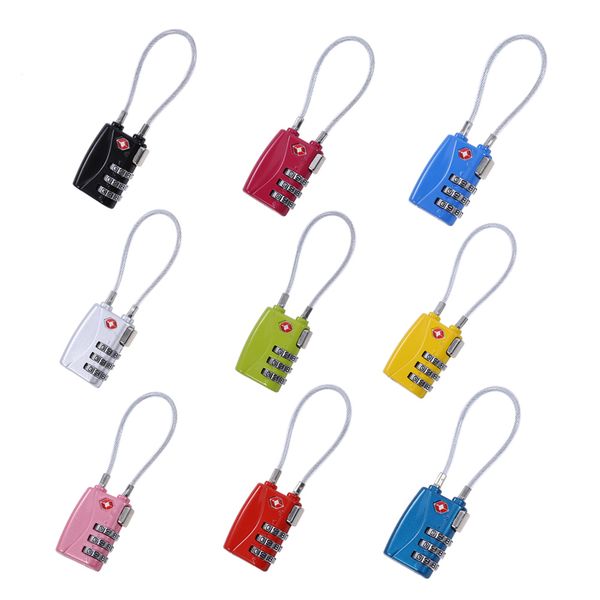 

3 digit combination padlock tsa lock luggage suitcase travel bag code lock black red yellow blue alloy combination lock 6 colors