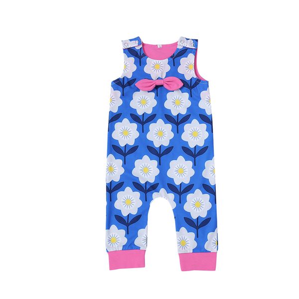 

2020 0-2t newborn toddler infant baby girl floral romper sleeveless jumper jumpsuit summer sunsuit, White