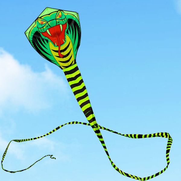

15m snake flying line ripsnylon fabric outdoor toys cerf volant easy open kids kites for adults rainbow