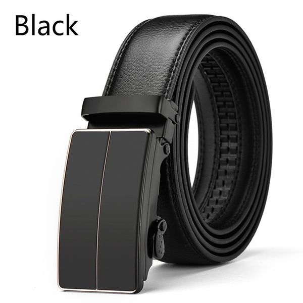 

belt male genuine leather strap business men's wild belts for men automatic buckle belts, Black;brown