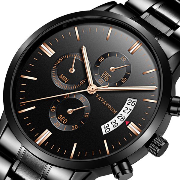 

stainless steel waterproof calendar watches men's business sports leisure quartz watches fashion student watches men wristwatches, Slivery;brown