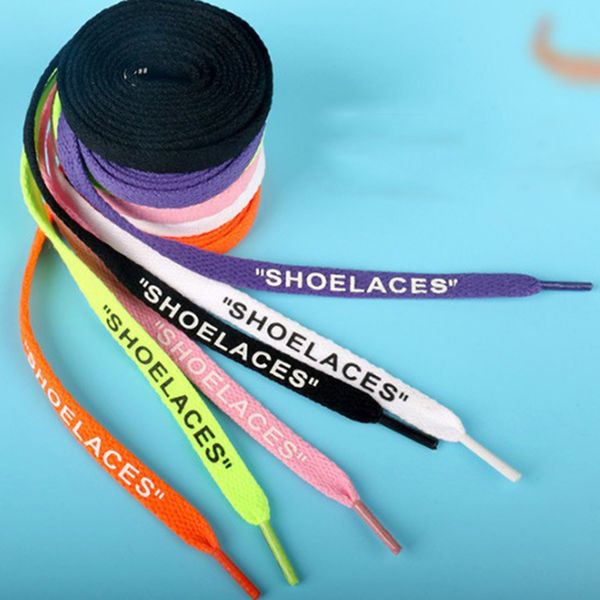 

1 pair 120cm "shoelaces" letter printed shoelaces sneakers shoelaces personality diy green orange shoes accessories, Black