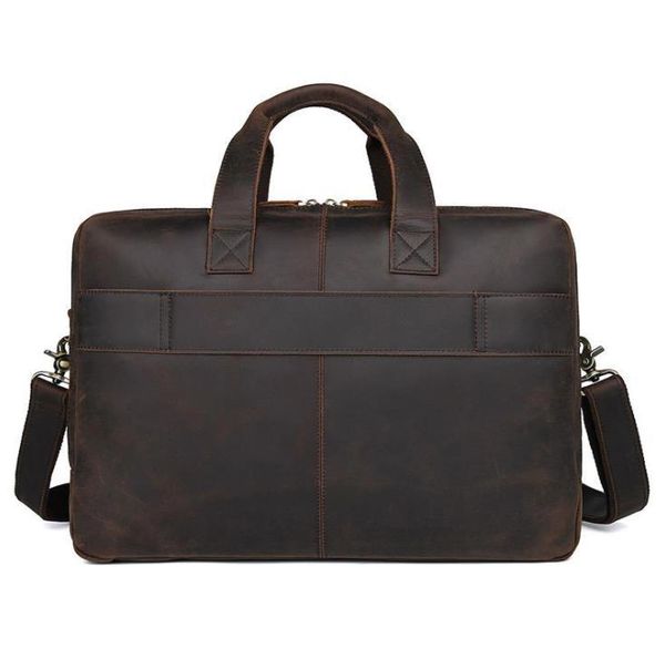 Designer-Businesstasche mit mehreren Taschen im europäischen und amerikanischen Vintage-Stil, Mad Horseskin Herren-Lederhandtasche, große Aktentasche