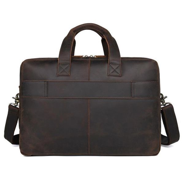 Borsa da lavoro multitasche in stile vintage europeo e americano di design Mad Horseskin borsa da uomo in pelle con valigetta grande