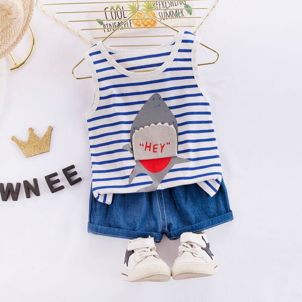 

summer baby boys girls set cartoon vest shorts pants set clothes kids cute cartoon 2pcs children pajamas girls clothing sets, White